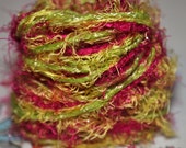 FIBERS, Yarn Fibers, Fringe Yarn, Pink, Yellow, Green Fibers, Scrapbook fibers, Knitting Yarns, Crotchet Yarn, Scrapbook Fringe