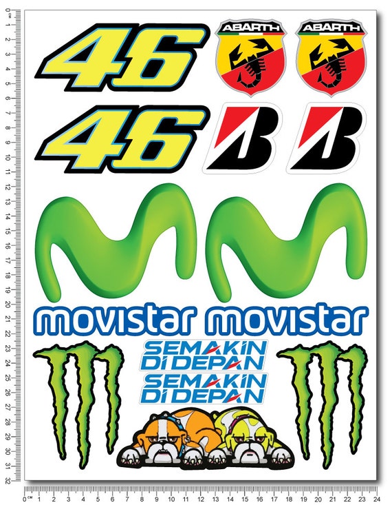 Valentino Rossi The Doctor Sponsors 46 Movistar decal sheet