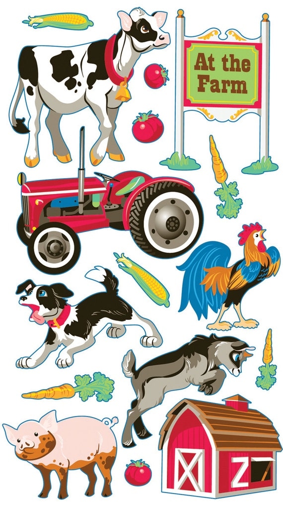 Sticko Scrapbooking Stickers Farm by MyStickerCollections on Etsy