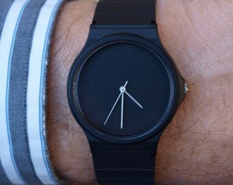 Custom Casio Black Matte - unisex watch - men's watch - women watches - minimalist watch - black matte dial - casio watch - watches