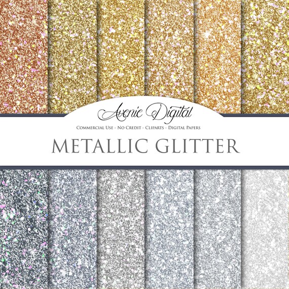 Metallic Glitter Digital Paper. Scrapbooking Backgrounds
