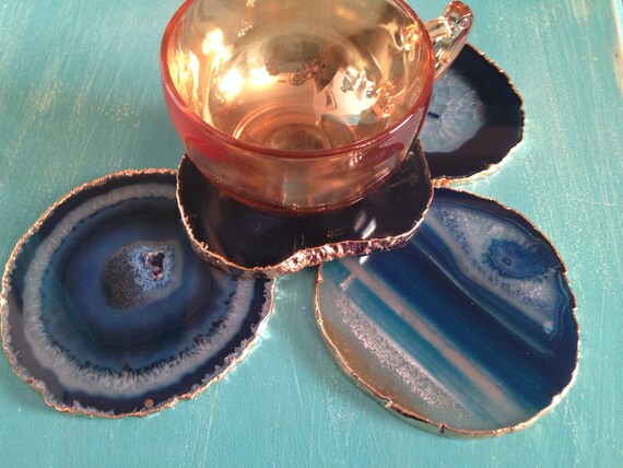 Gold Plated Agate Coasters
