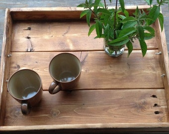 Rustic tray,pallet tray,wood tray,ottoman tray, serving tray,rustic serving tray,bed tray,breakfast tray,wooden tray