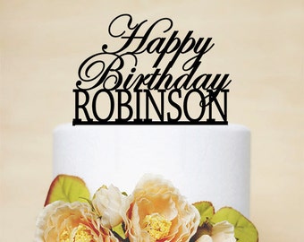 Happy Birthday Cake Topper,Custom Cake Topper,Acrylic Cake Topper,Personalized Cake Topper-A008