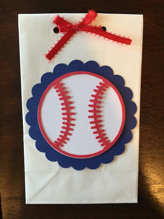 Items similar to 12 Baseball Favor Bags, Baseball Goody Bags, Baseball ...