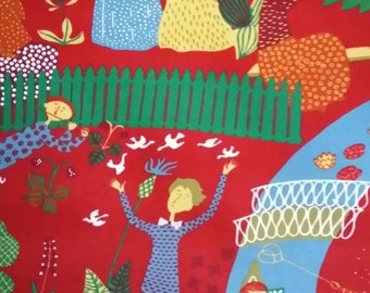 Stig Lindberg fabric Lustgården made in Sweden 60s
