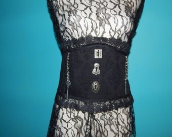 Black Under bust Steampunk Corset