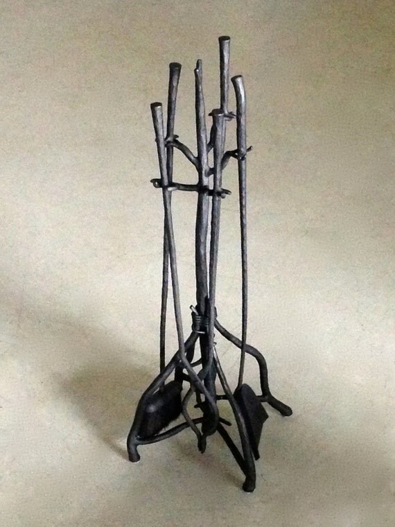 Hand Twig Fire Tool Set 4 Piece and 5 Piece by metalbyhand