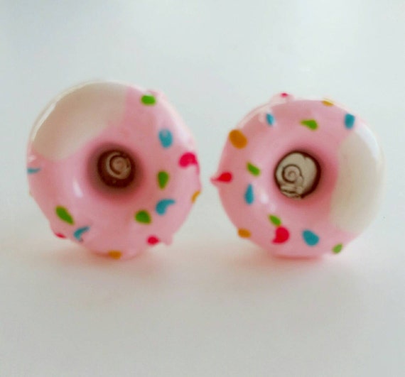 Donut earrings Donuts Donut accessories by leahashleeydesign