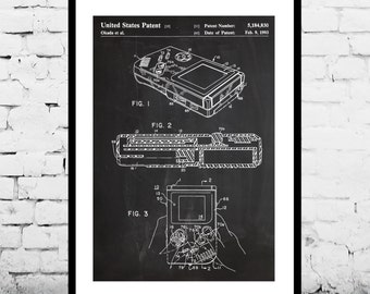 Game Boy Nintendo Poster, Game Boy Nintendo Patent, Game Boy Nintendo Print, Game Boy Nintendo Art, Game Boy Nintendo Decor, Gameboy