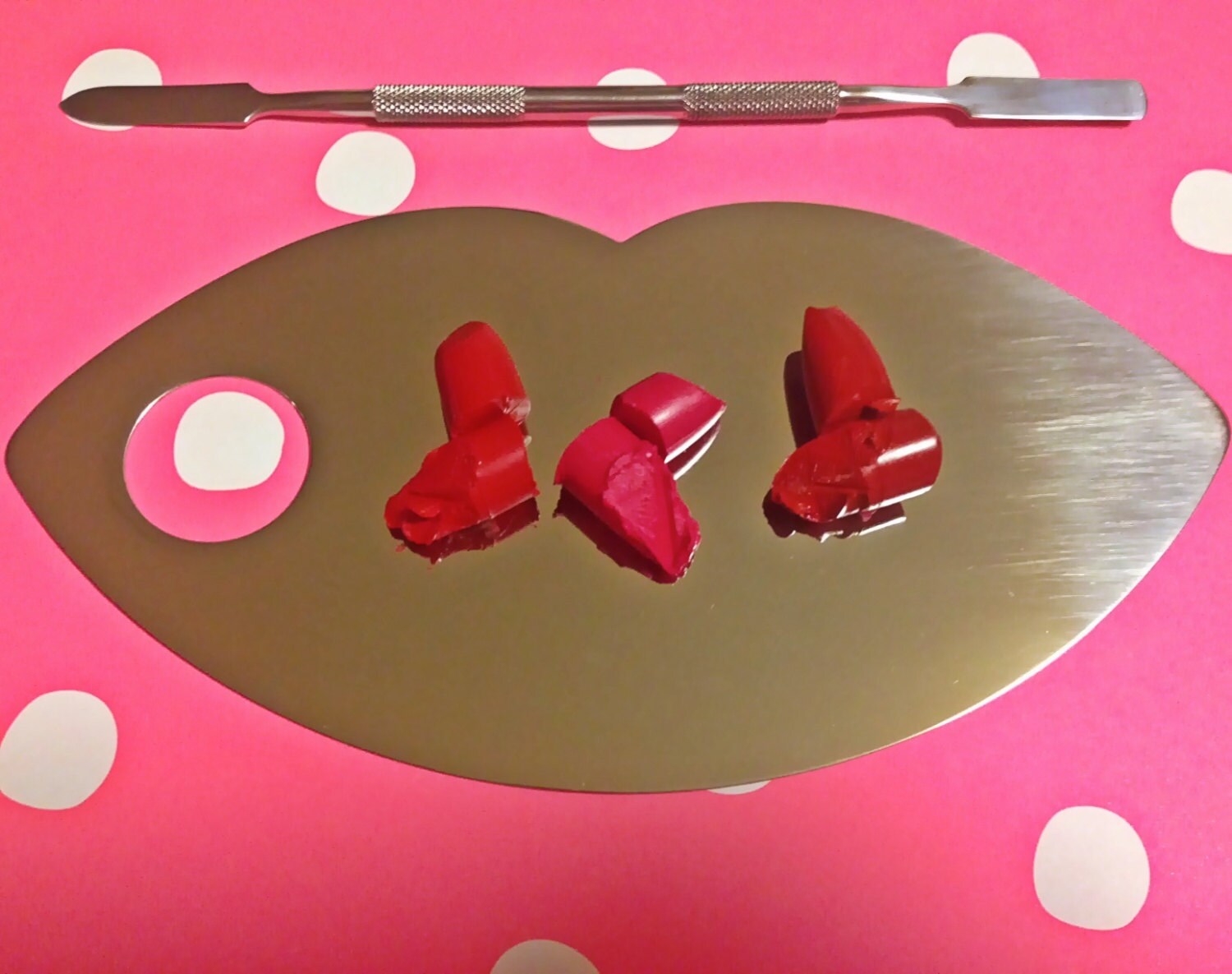 Stainless steel makeup mixing palette & spatula by PrimpCandy