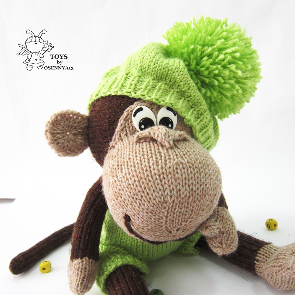 Naughty monkey-knitting pattern knitted round by simplytoys13