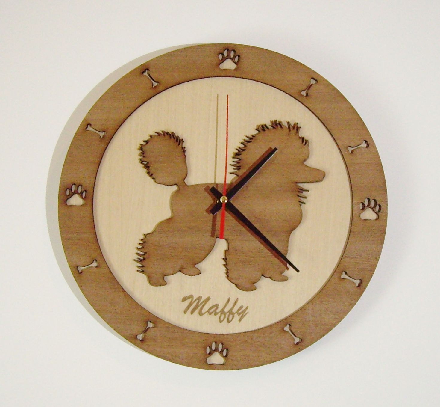 Wooden wall clock DOG BREED choose your dog