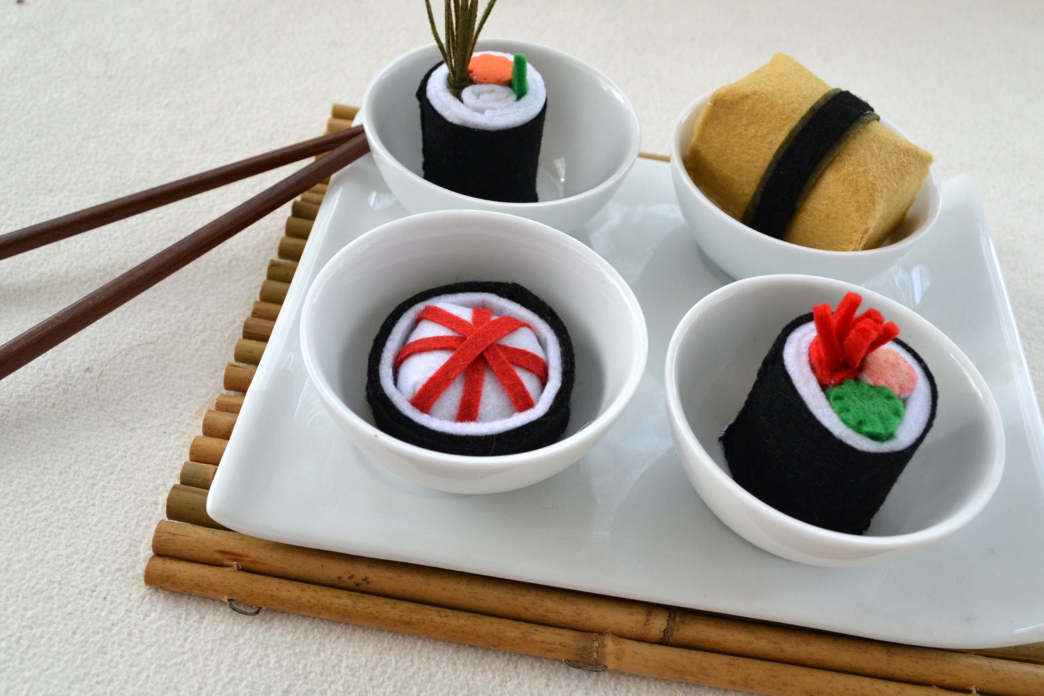 felt sushi rolls pretend play food ecofriendly toy soft by shhbaby