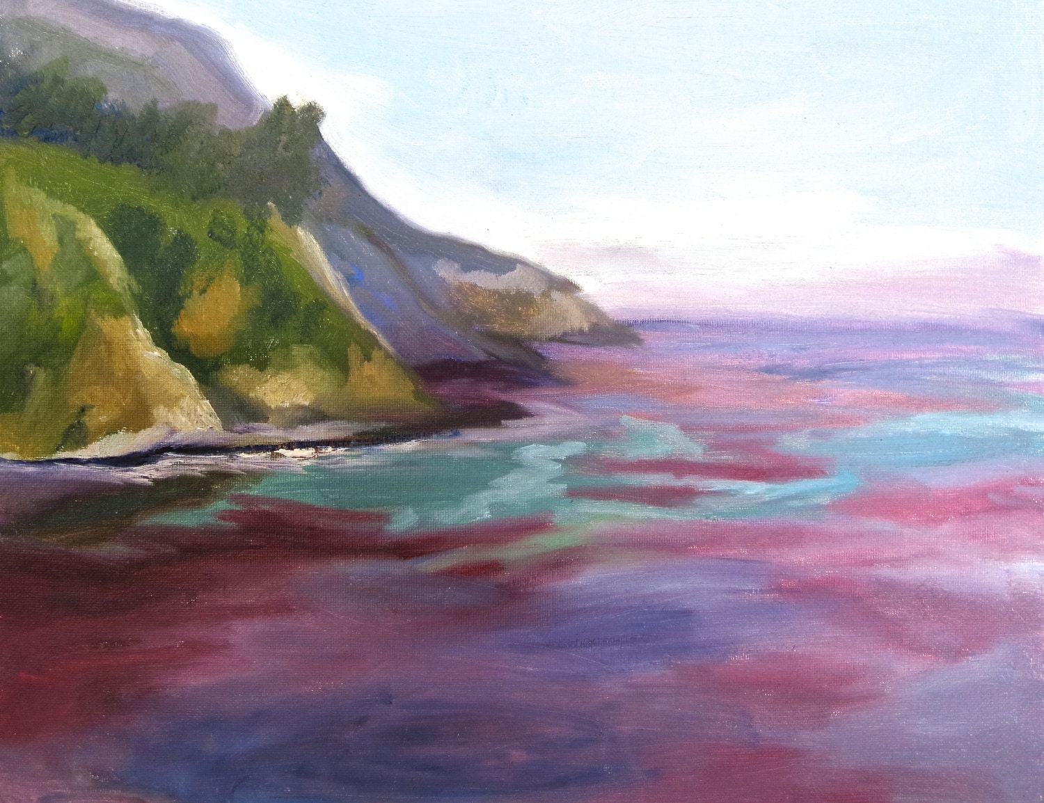 Ocean mountain art landscape painting seascape Coast sea sky Ocean mountain art landscape painting seascape Coast sea sky