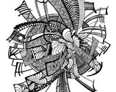 Items similar to Printable Coloring Page, Digital Download - Curves and