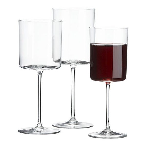 Square wine/champagne glasses. Plain with no by EtchesandGlassware