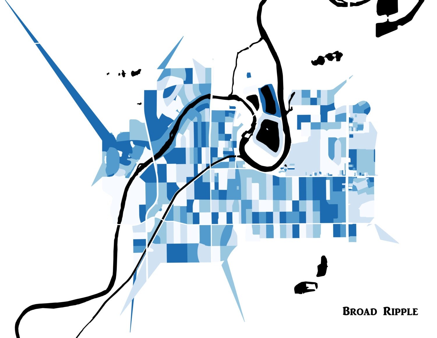 Broad Ripple Indianapolis Splash Map