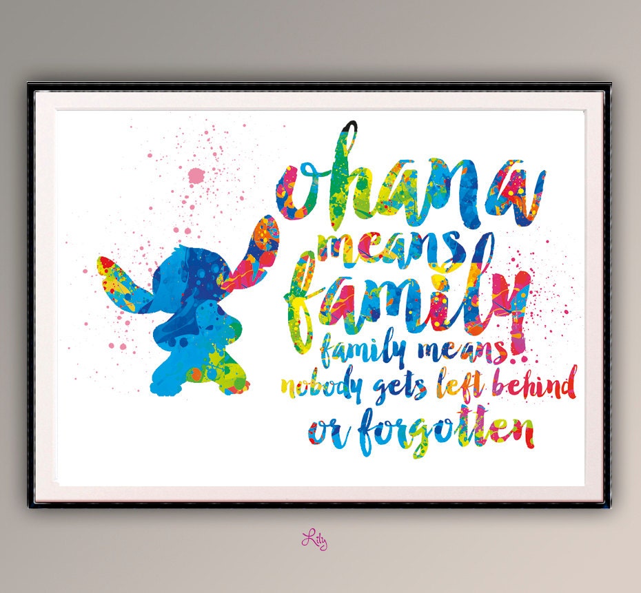 Ohanaheißt Familie Familie bedeutet niemand ruft hinter
