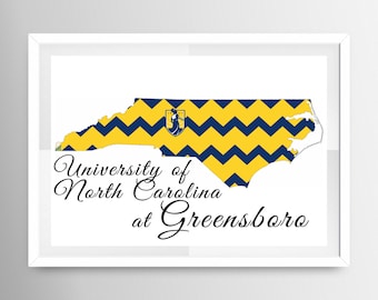Limited edition North Carolina custom print. UNC Greensboro version.