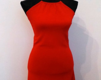 Red knit dress