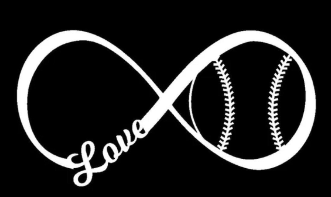 6 Love Baseball/Softball Infinity Decal by StiksAlot on Etsy