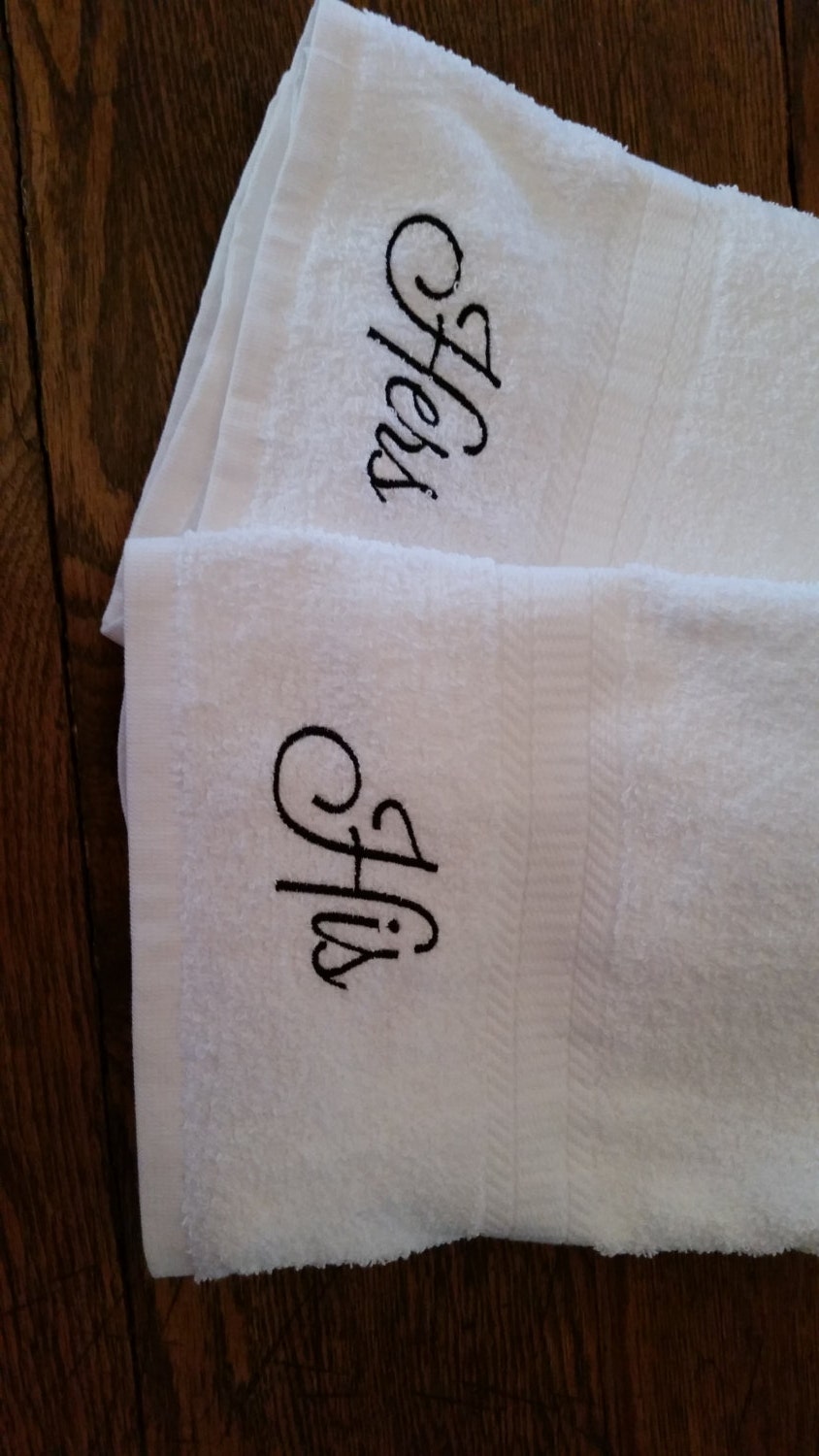 Wedding Towel Set His and Hers Monogrammed by SouthMonogramCo