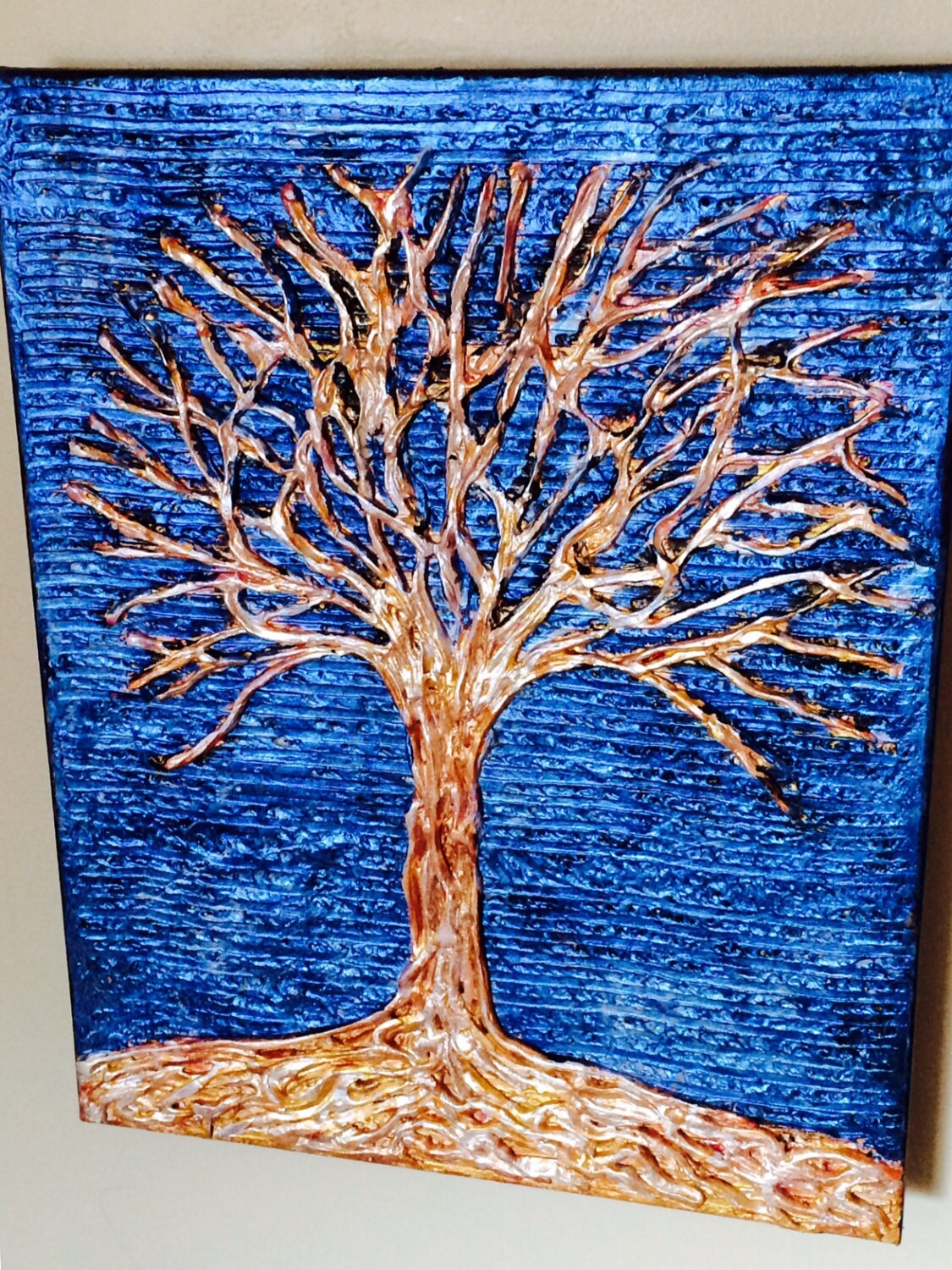 Tree of Life Textured Wall Art on Canvas 16x20 by SoulBurstArt