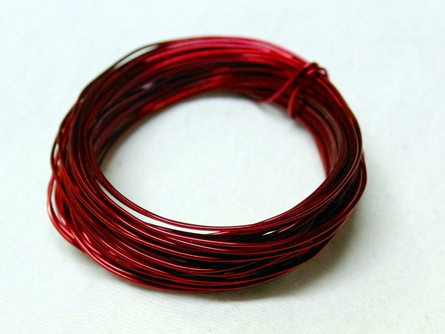 20 gauge Bright Red Copper Wire 10 yard