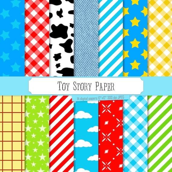 Buy 2 Get 1 Free Digital Paper Toy Story Paper Blue Green