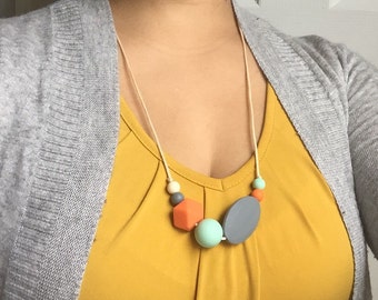 Silicone Teething Necklace / Silicone Nursing Necklace - Amaya