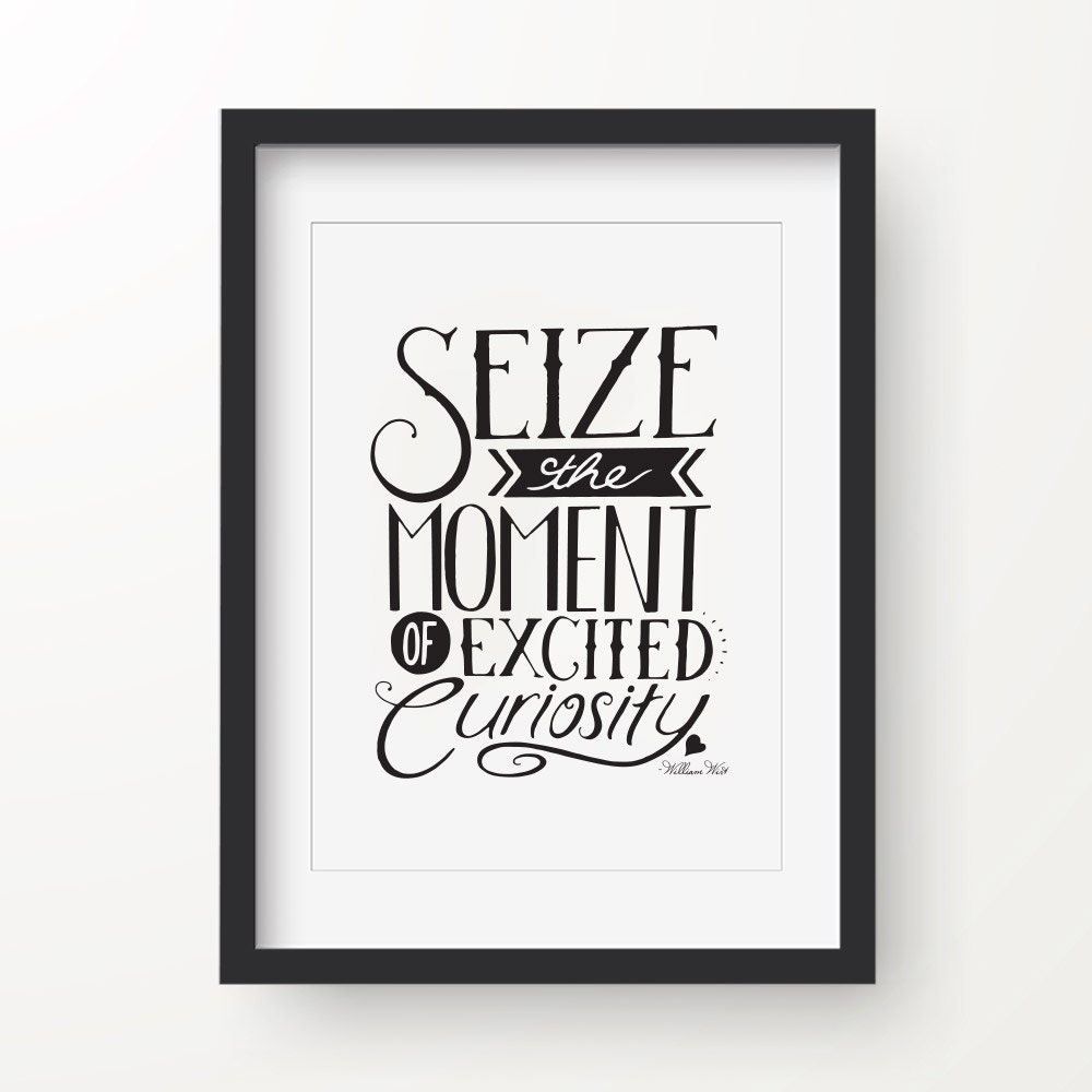 Seize The Moment Hand-illustrated Quote Poster