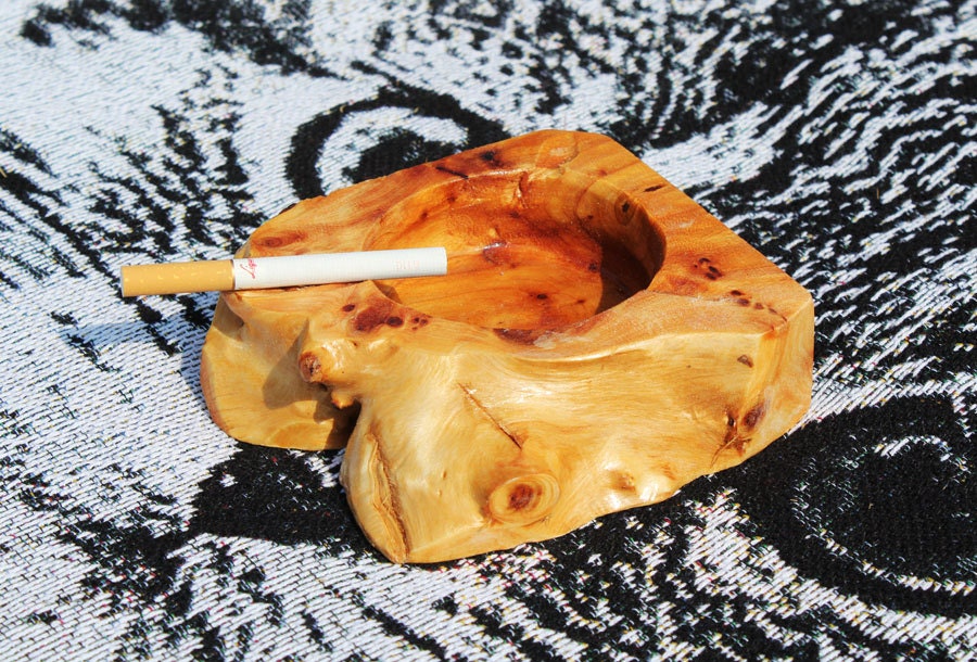 Ashtray, wood ash tray, cigar ashtray, cigar supplies, bar furniture