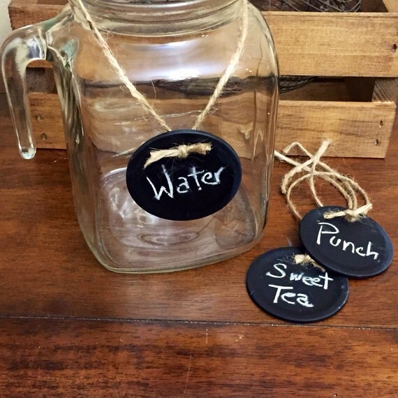 Set of 5 Chalkboard Tags Dispenser Tags Drink tags