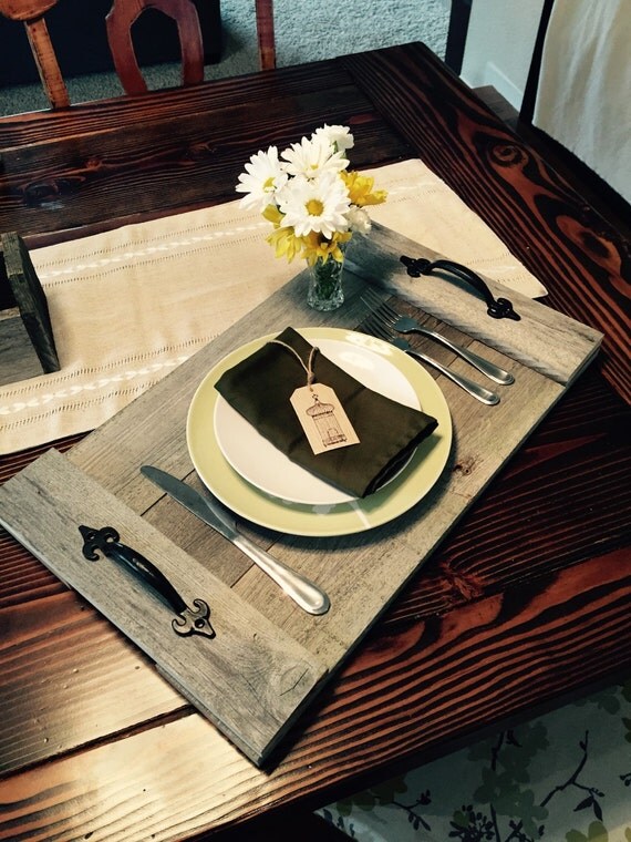 Weathered Grey Serving Tray by BurlapAndPallets on Etsy