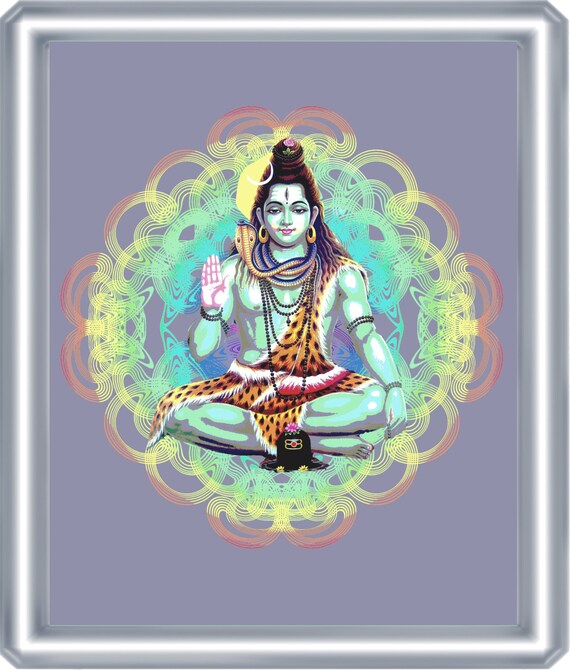 Shiva Hindu God Art Print 8 x 10 Psychedelic Background