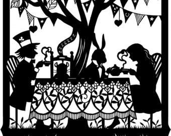 Alice in Wonderland Paper Cutting by CutsByDeborah on Etsy