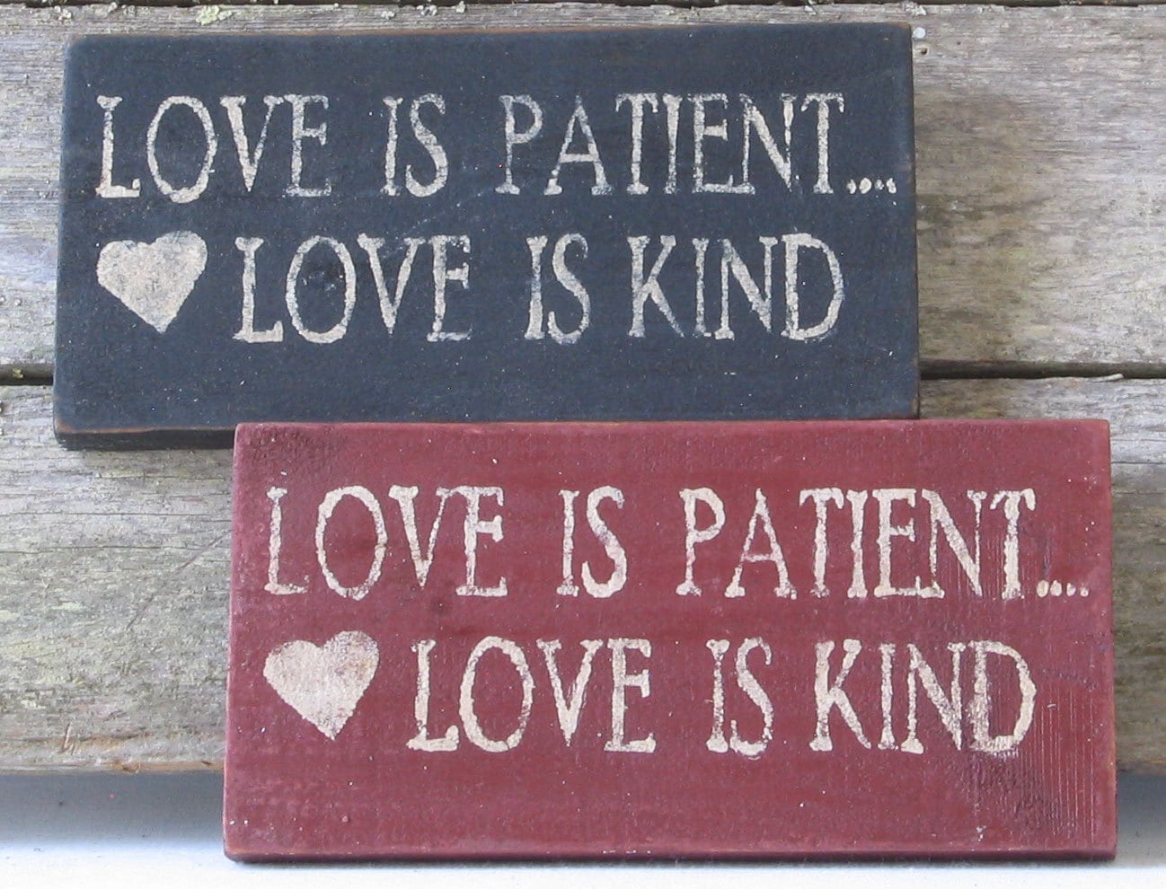 Love is Patient Love is Kind Wooden Sign