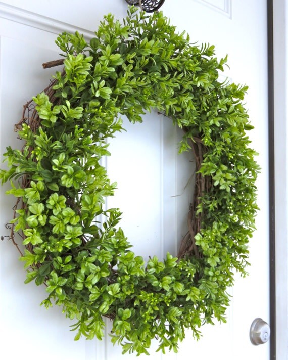 Blooming Boxwood Wreath Greenery Wreaths Spring Summer