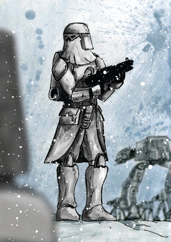 Snowtrooper A4 Illustration Empire Strikes Back by JakubLehmannArt