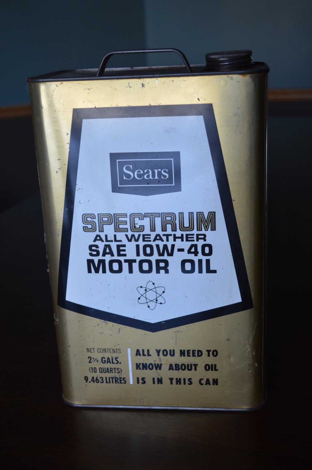 Sears Spectrum Motor Oil Cans 2.5 GAL 2