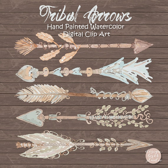 Download Watercolor Vector Arrows Vintage Tribal Arrows Rustic