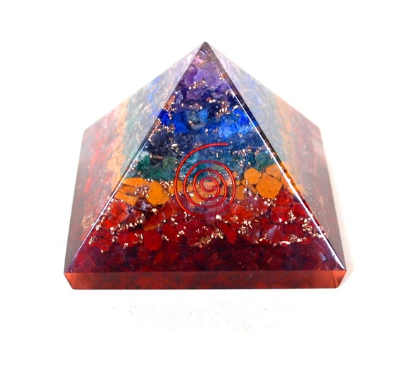 Beautiful Large Orgone Pyramid with Seven Different Types of