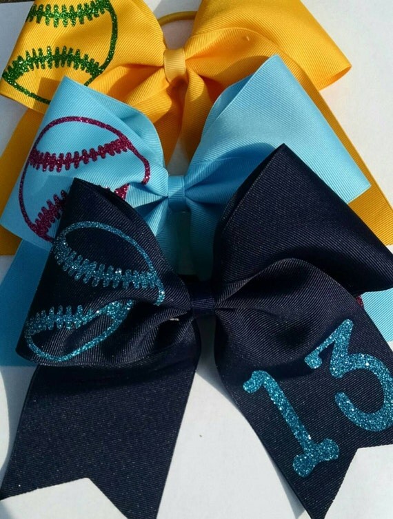 Softball Bow custom softball bow YOU PICK gold and by CraftyOhBows