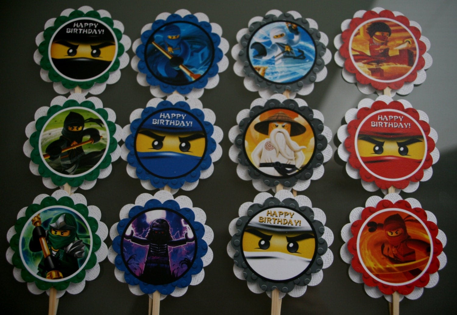 Ninjago Birthday Party Cupcake Toppers 2 by SweetJellyDesign