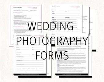 Photography wedding contract - wedding photography contract package - wedding photography forms. Editable photography logo on first pages