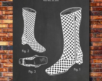 Louis Vuitton Boots Patent Print Art 2001