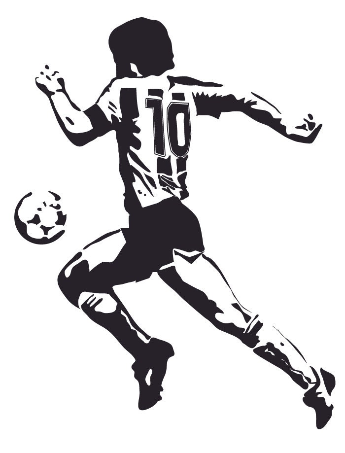 Wall Stickers. MARADONA 3 sizes and REAL SIZE various colors