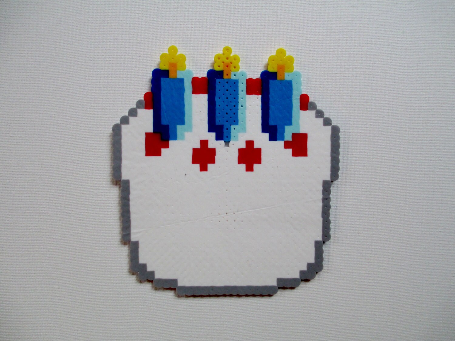 Perler Bead Birthday Cake with Candles by BeadieEadie on Etsy