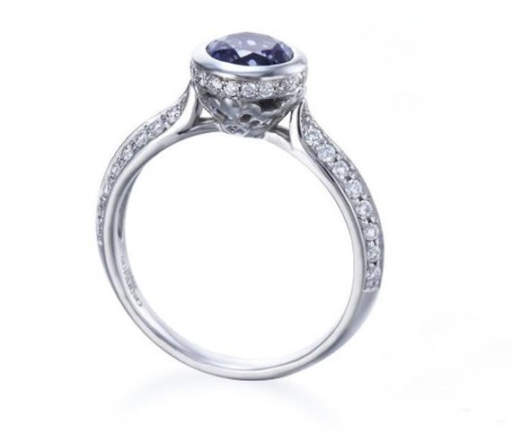 ring Iolite gemstone 18K white gold His and Hers matching ring ...